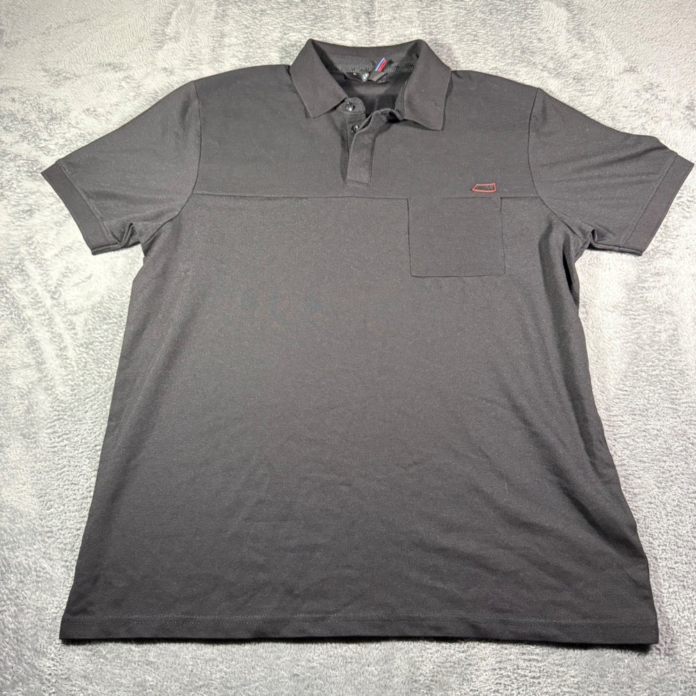 BMW M Motorsport Mens Black Pique Polo Shirt XL Short Sleeve Chest Pocket Logo